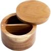 Totally Bamboo Rock & Branch Acacia Duet Salt and Pepper Bowl, Salt Cellar and Storage Box with Two Compartments, Magnetic Swivel Lid(Duet)