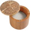 Totally Bamboo Salt Box, Bamboo Storage Box with Magnetic Swivel Lid, “Tree of Life” Art Engraved on Lid
