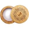 Totally Bamboo Salt Cellar Bamboo Storage Box with Magnetic Swivel Lid, 6 Ounce Capacity, Salt Engraved on Lid(Mandala Flower)