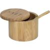 Totally Bamboo Salt Cellar Bamboo Storage Box with Magnetic Swivel Lid, 6 Ounce Capacity, Salt Engraved on Lid(“Salt” Engraved W/Spoon)
