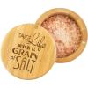 Totally Bamboo Salt Cellar Bamboo Storage Box with Magnetic Swivel Lid, 6 Ounce Capacity, “Take Life with a Grain of Salt” Engraved on Lid