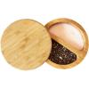 Totally Bamboo Salt Keeper Duet – Bamboo Salt Cellar with Dual Compartments for Salt and Pepper or Spices, Magnetic Swivel Lids, Natural Bamboo Salt Box, 8 Ounce Capacity(Salt Keeper Duet)