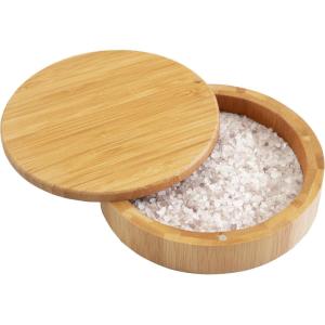 Totally Bamboo Margarita Salt Rimmer – Eco-Friendly Bamboo Glass Rimmer with Swivel Lid and Magnetic Closure | Cocktail Bar Tool for Margaritas and More
