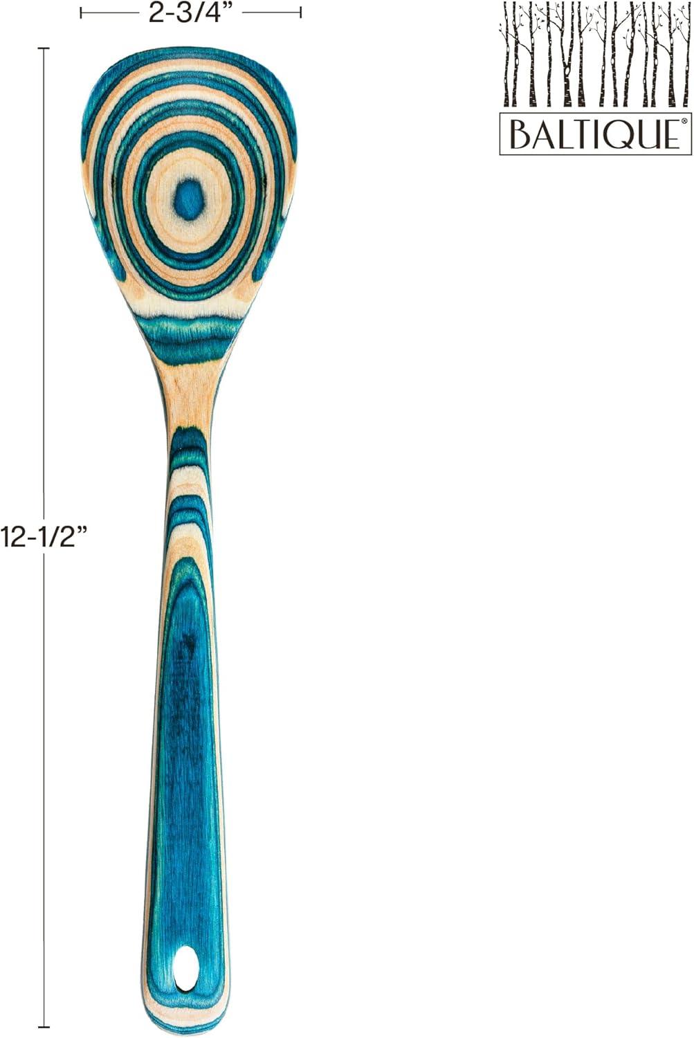 imageBaltique Mykonos Collection Wooden Cooking Spoon 125Inch Kitchen Utensil for Mixing Stirring Serving Safe for Nonstick Cookware125