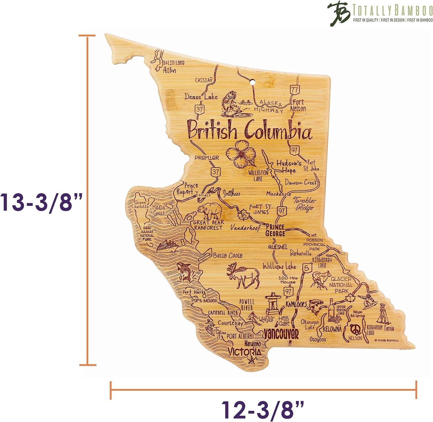 imageTotally Bamboo Destination British Columbia Province Shaped Serving and Cutting Board Includes Hang Tie for Wall Display