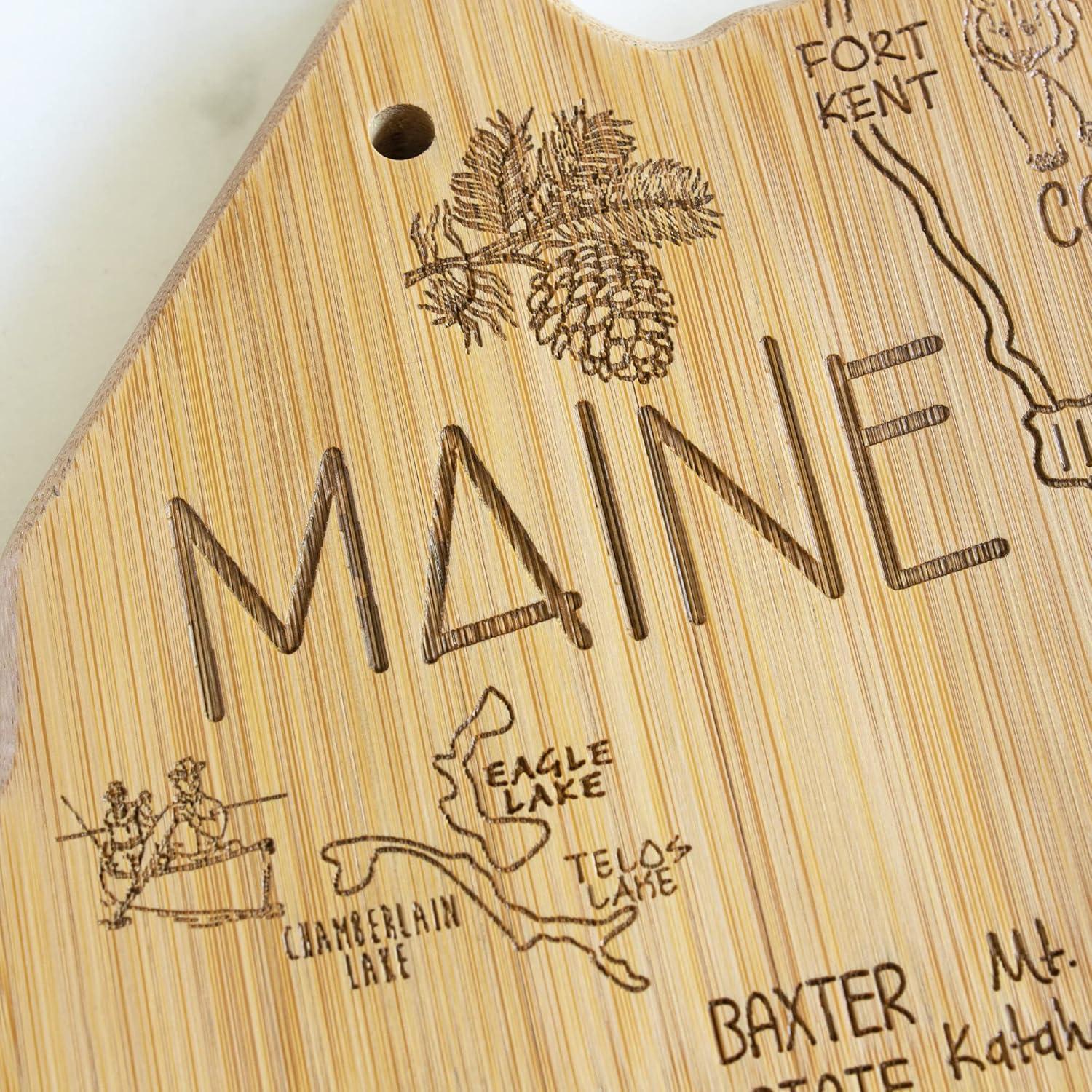 imageTotally Bamboo Destination Maine State Shaped Serving and Cutting Board Includes Hang Tie for Wall Display
