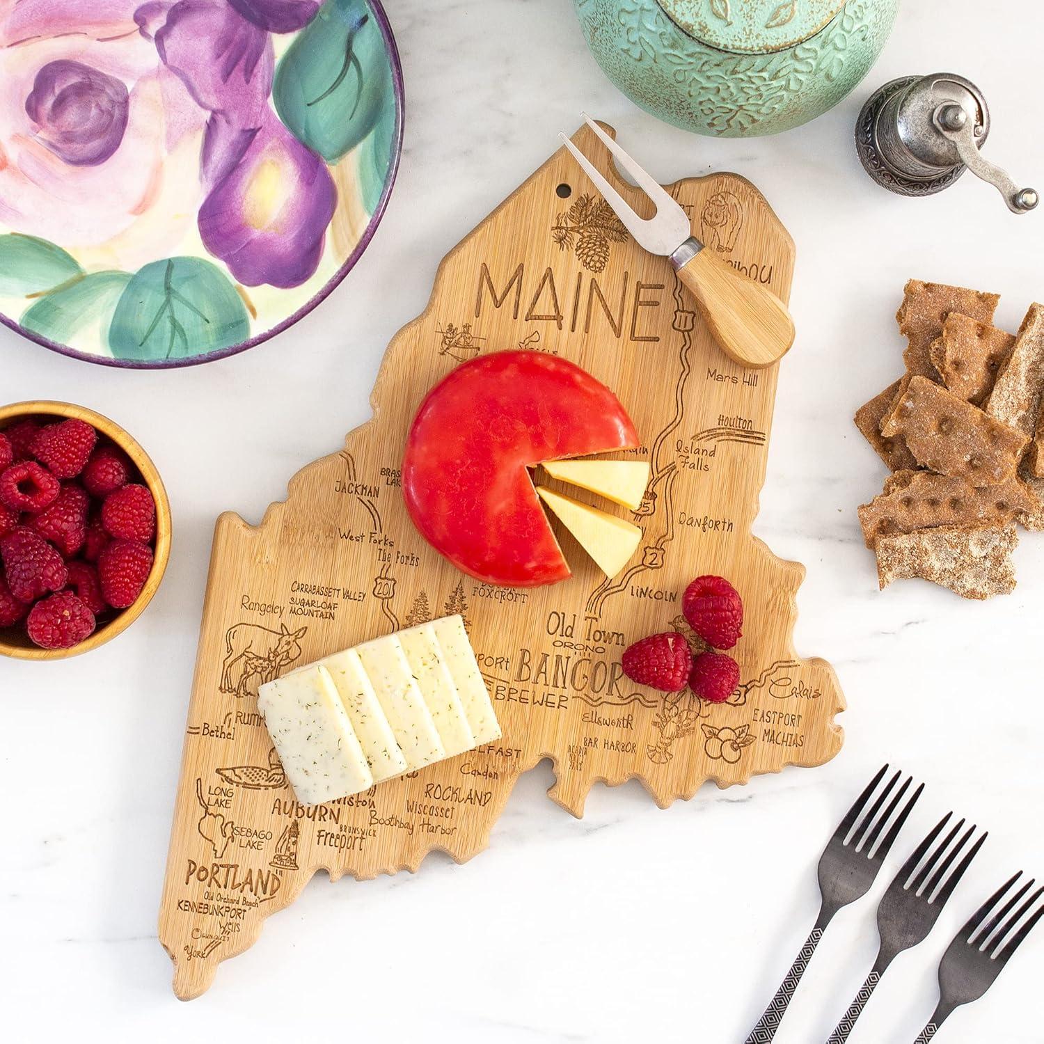 imageTotally Bamboo Destination Maine State Shaped Serving and Cutting Board Includes Hang Tie for Wall Display