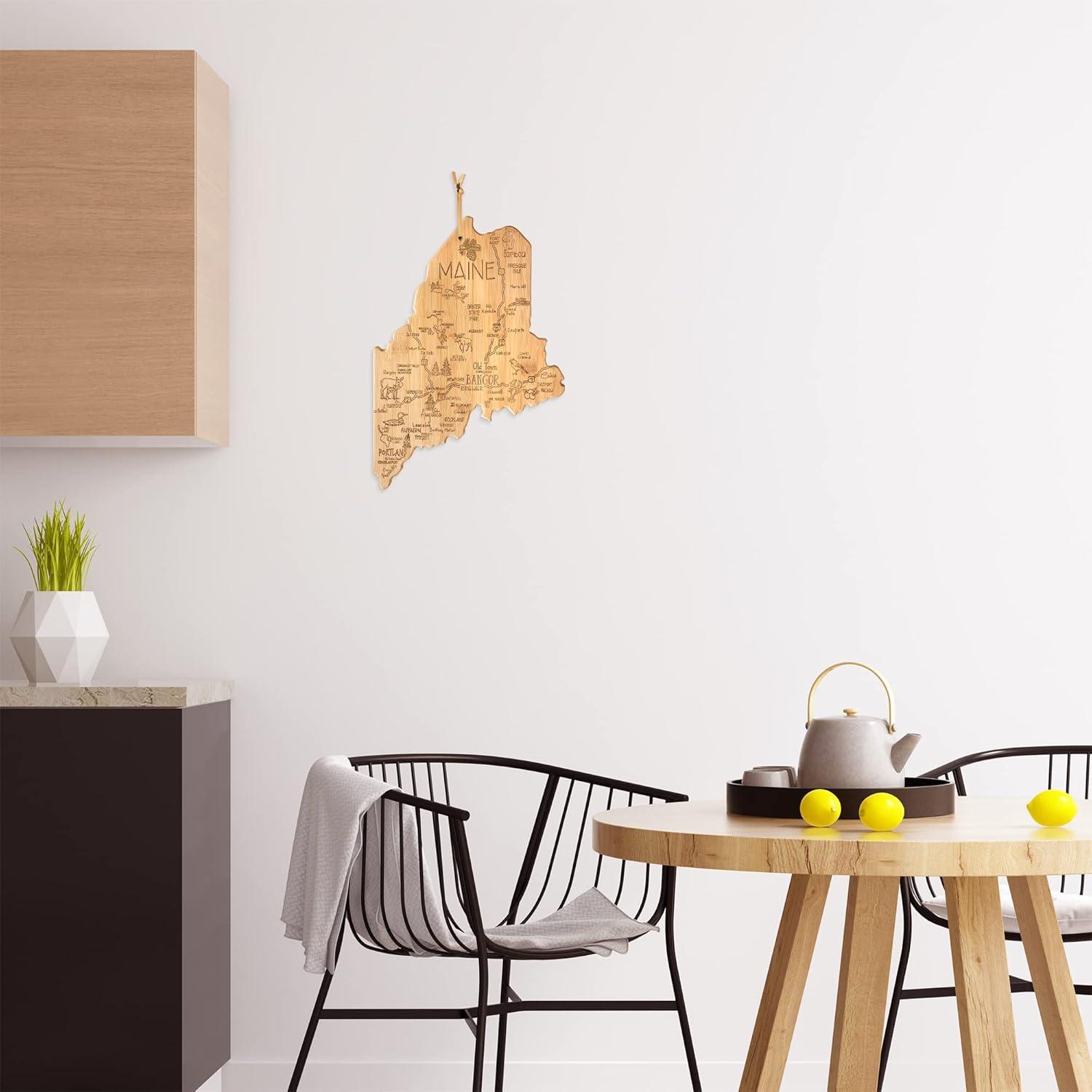 imageTotally Bamboo Destination Maine State Shaped Serving and Cutting Board Includes Hang Tie for Wall Display