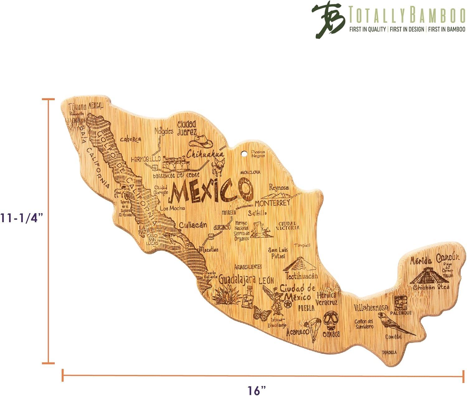 imageTotally Bamboo Destination Mexico Shaped Serving and Cutting Board Includes Hang Tie for Wall Display