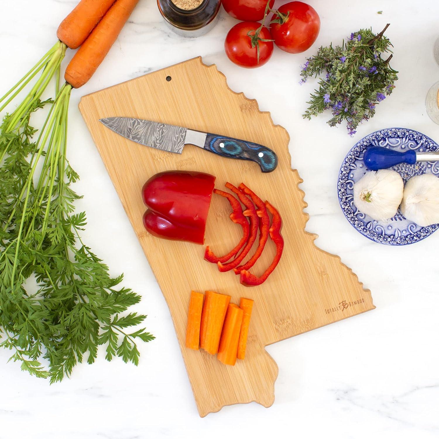 imageTotally Bamboo Destination Mississippi State Shaped Serving and Cutting Board Includes Hang Tie for Wall Display
