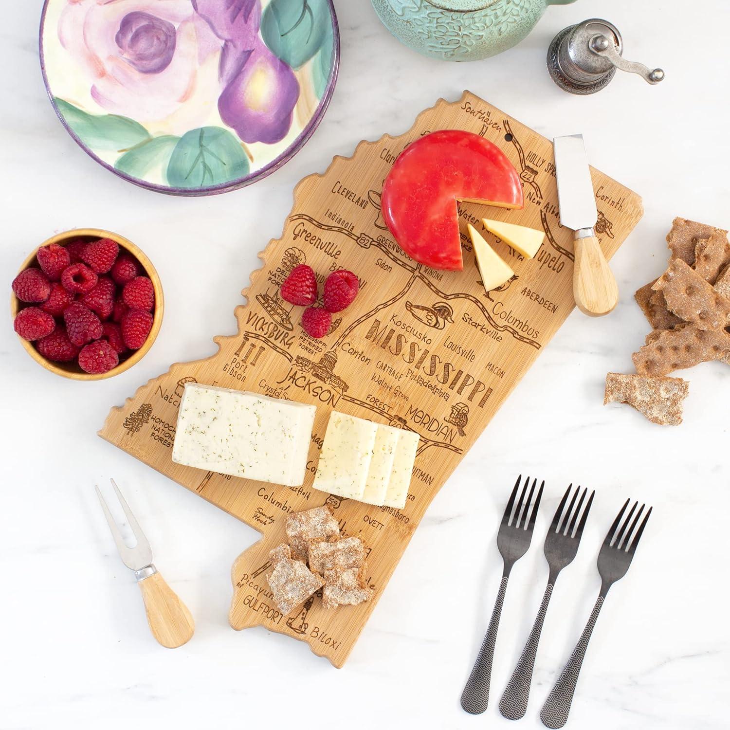 imageTotally Bamboo Destination Mississippi State Shaped Serving and Cutting Board Includes Hang Tie for Wall Display