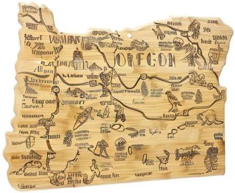 imageTotally Bamboo Destination Oregon Shaped Cutting Board Bamboo Charcuterie and Serving Board with Hang Tie for Wall Display