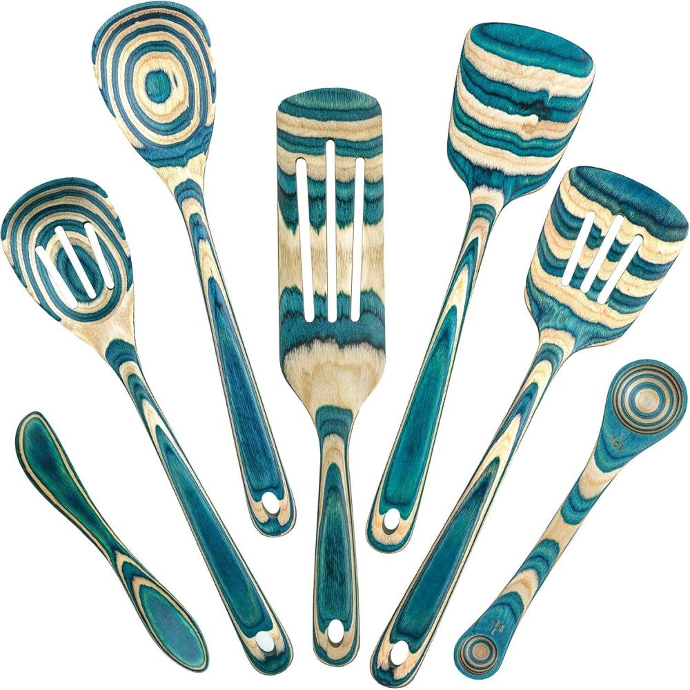 imageTotally Bamboo Baltique Mykonos Collection 7 Piece Cooking Utensil Set Safe for Nonstick