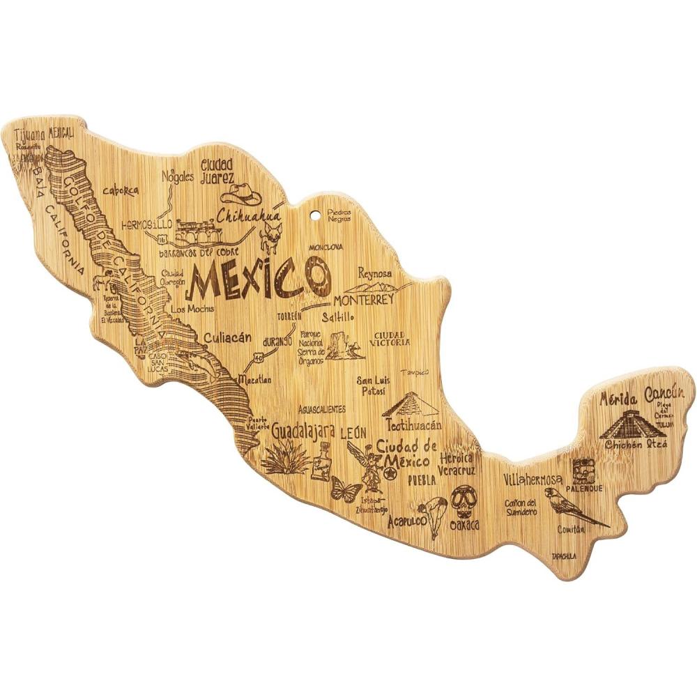 imageTotally Bamboo Destination Mexico Shaped Serving and Cutting Board Includes Hang Tie for Wall Display