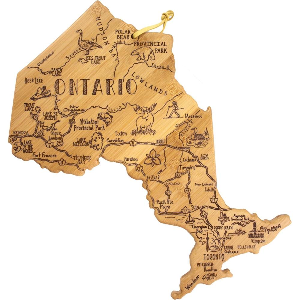 imageTotally Bamboo Destination Ontario Province Shaped Serving and Cutting Board Includes Hang Tie for Wall Display
