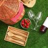Totally Bamboo 12-Piece Reusable Bamboo Flatware Set with Portable Storage Case, Dishwasher Safe