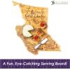 Totally Bamboo Destination British Columbia Province Shaped Serving and Cutting Board, Includes Hang Tie for Wall Display