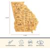 Totally Bamboo Destination Georgia Shaped Cutting Board – Bamboo Charcuterie and Serving Board with Hang Tie for Wall Display