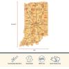 Totally Bamboo Destination Indiana Shaped Cutting Board – Bamboo Charcuterie and Serving Board with Hang Tie for Wall Display