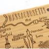 Totally Bamboo Destination Massachusetts State Shaped Serving and Cutting Board, Includes Hang Tie for Wall Display