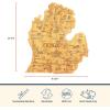 Totally Bamboo Destination Michigan Mitten Shaped Cutting Board – Bamboo Charcuterie and Serving Board with Hang Tie for Wall Display(13.3″L x 11.8″W)