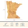 Totally Bamboo Destination Minnesota Shaped Cutting Board – Bamboo Charcuterie and Serving Board with Hang Tie for Wall Display
