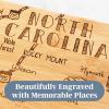 Totally Bamboo Destination North Carolina Shaped Cutting Board – Bamboo Charcuterie and Serving Board with Hang Tie for Wall Display