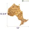 Totally Bamboo Destination Ontario Province Shaped Serving and Cutting Board, Includes Hang Tie for Wall Display