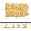 Totally Bamboo Destination Pennsylvania Shaped Cutting Board – Bamboo Charcuterie and Serving Board with Hang Tie for Wall Display