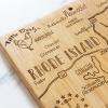Totally Bamboo Destination Rhode Island State Shaped Serving and Cutting Board, Includes Hang Tie for Wall Display