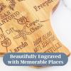 Totally Bamboo Destination Texas Shaped Cutting Board – Bamboo Charcuterie and Serving Board with Hang Tie for Wall Display(14″L x 13.4″W)