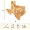 Totally Bamboo Destination Texas Shaped Cutting Board – Bamboo Charcuterie and Serving Board with Hang Tie for Wall Display(14″L x 13.4″W)