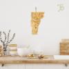 Totally Bamboo Destination Vermont State Shaped Serving and Cutting Board, Includes Hang Tie for Wall Display