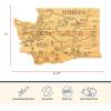 Totally Bamboo Destination Washington Shaped Cutting Board – Bamboo Charcuterie and Serving Board with Hang Tie for Wall Display