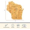 Totally Bamboo Destination Wisconsin State Shaped Serving and Cutting Board, Includes Hang Tie for Wall Display