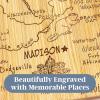 Totally Bamboo Destination Wisconsin State Shaped Serving and Cutting Board, Includes Hang Tie for Wall Display