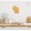Totally Bamboo Destination Wisconsin State Shaped Serving and Cutting Board, Includes Hang Tie for Wall Display