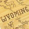 Totally Bamboo Destination Wyoming State Shaped Serving and Cutting Board, Includes Hang Tie for Wall Display