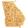 Totally Bamboo Destination Georgia Shaped Cutting Board – Bamboo Charcuterie and Serving Board with Hang Tie for Wall Display