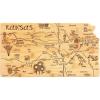 Totally Bamboo Destination Kansas State Shaped Serving and Cutting Board, Includes Hang Tie for Wall Display(16.8″L x 9.3″W)