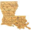 Totally Bamboo Destination Louisiana Shaped Cutting Board – Bamboo Charcuterie and Serving Board with Hang Tie for Wall Display
