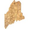 Totally Bamboo Destination Maine State Shaped Serving and Cutting Board, Includes Hang Tie for Wall Display