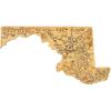 Totally Bamboo Destination Maryland State Shaped Serving and Cutting Board, Includes Hang Tie for Wall Display