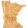 Totally Bamboo Destination Minnesota Shaped Cutting Board – Bamboo Charcuterie and Serving Board with Hang Tie for Wall Display