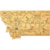 Totally Bamboo Destination Montana State Shaped Serving and Cutting Board, Includes Hang Tie for Wall Display