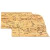 Totally Bamboo Destination Nebraska State Shaped Serving and Cutting Board, Includes Hang Tie for Wall Display