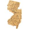 Totally Bamboo Destination New Jersey Shaped Cutting Board – Bamboo Charcuterie and Serving Board with Hang Tie for Wall Display