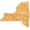 Totally Bamboo Destination New York Shaped Cutting Board – Bamboo Charcuterie and Serving Board with Hang Tie for Wall Display