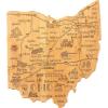 Totally Bamboo Destination Ohio Shaped Cutting Board – Bamboo Charcuterie and Serving Board with Hang Tie for Wall Display