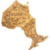Totally Bamboo Destination Ontario Province Shaped Serving and Cutting Board, Includes Hang Tie for Wall Display